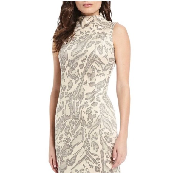 J. McLaughlin Liz Suede Jaguar Print Sheath Dress SIZE-LARGE - Picture 8 of 10